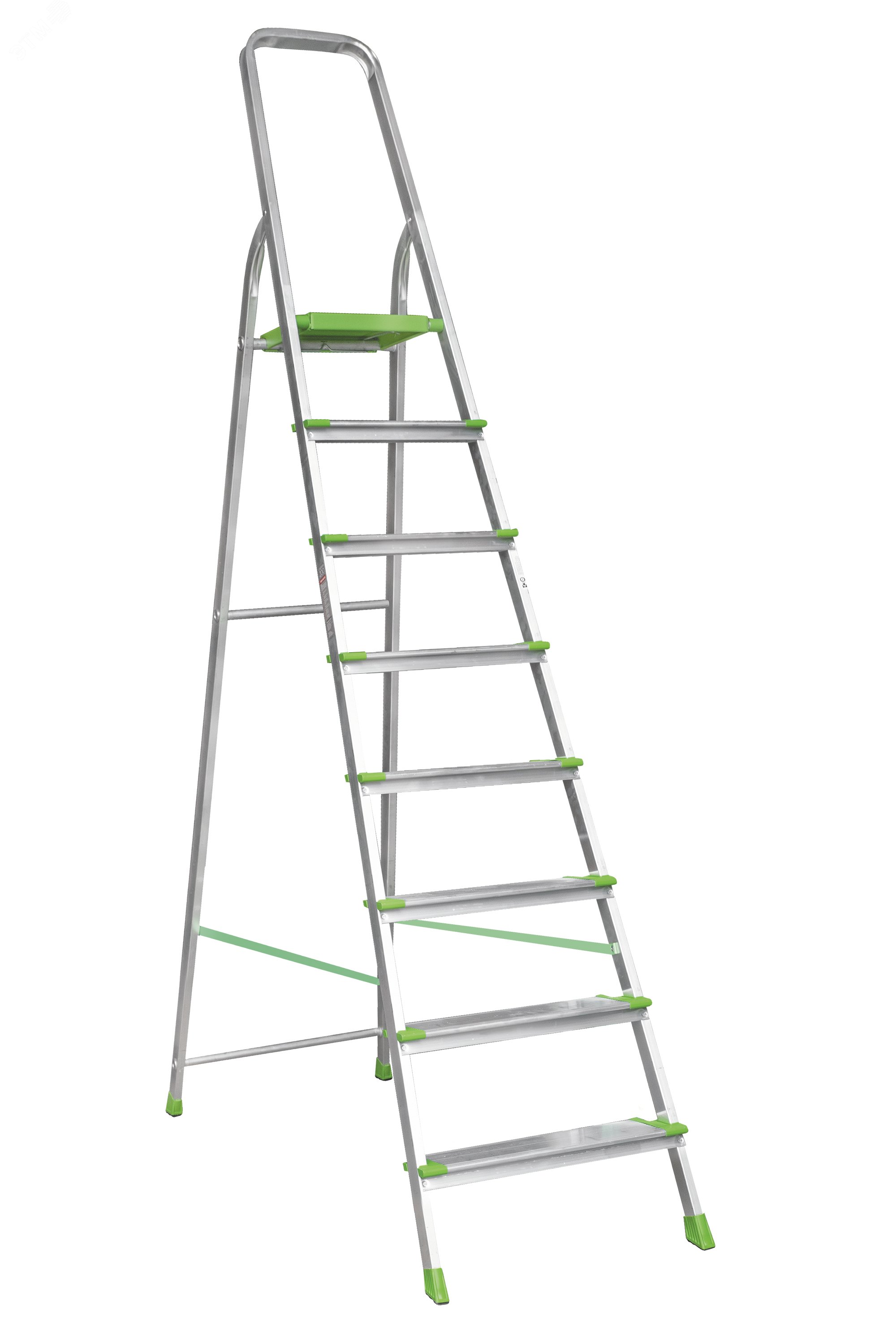 Изображение товара Алюминиевая стремянка NV 2117 8 ступеней рабочая высота 3.73м Россия