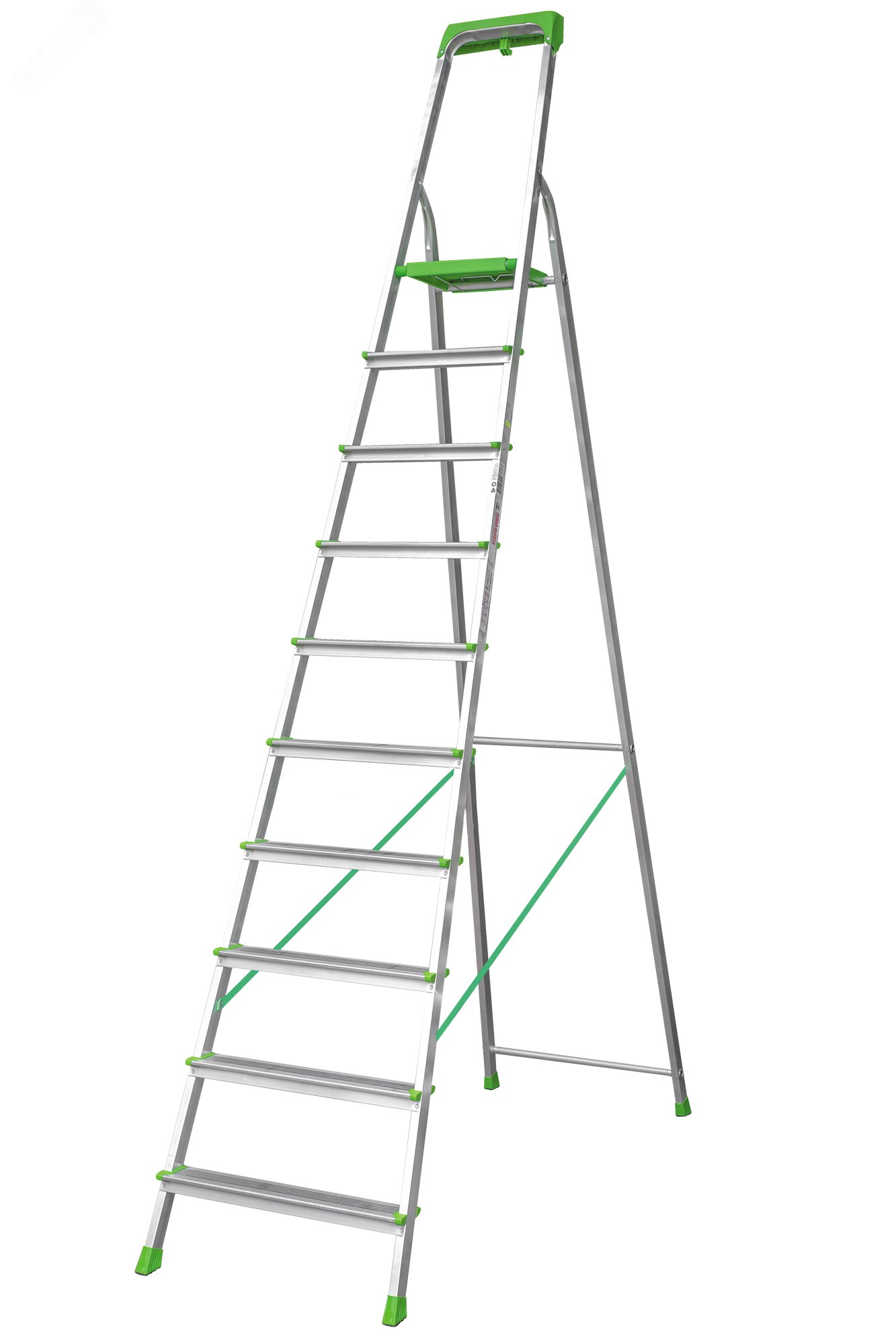 Изображение товара Алюминиевая стремянка NV 2115 с 10 ступенями и органайзером, Россия