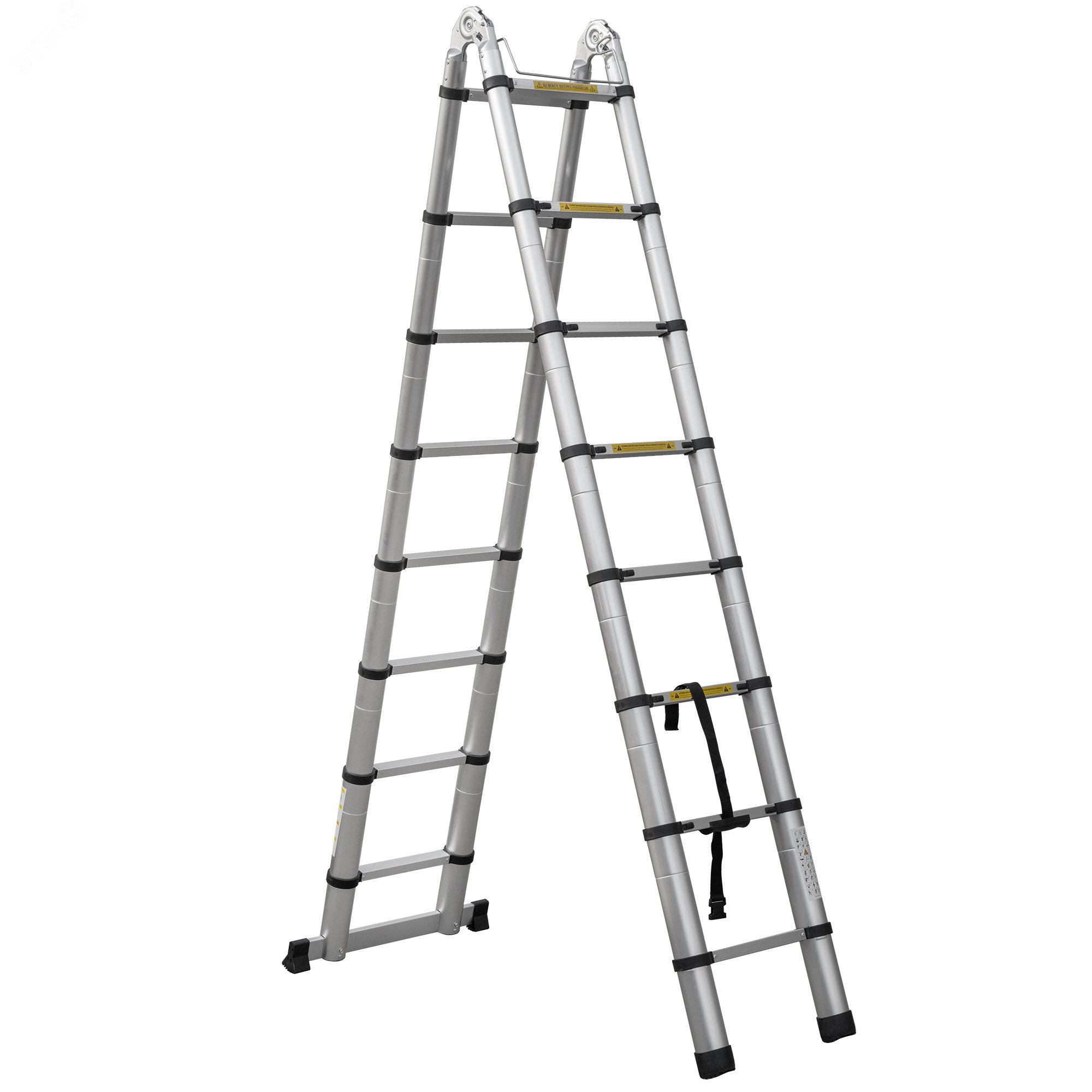 Изображение товара Лестница телескопическая шарнирная ал. двухсекционная 5,6 м 2311 ТЛ, 2х9 перекладин (шт)