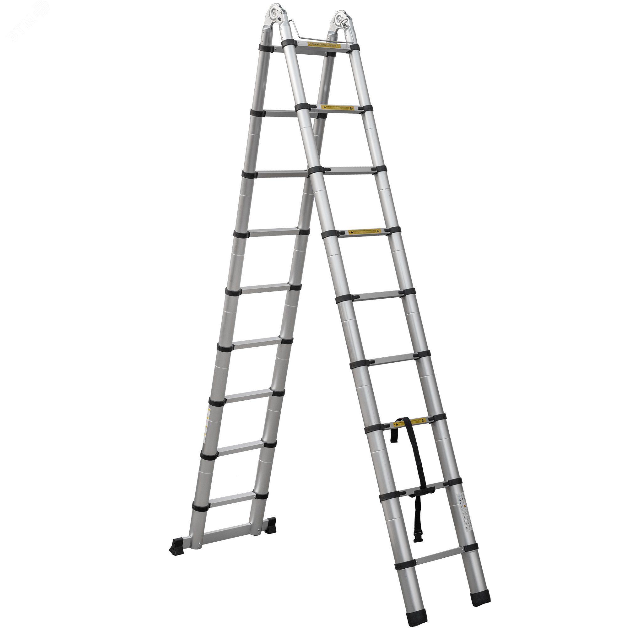 Изображение товара Лестница телескопическая шарнирная ал. двухсекционная 5,6 м 2311 ТЛ, 2х9 перекладин (шт)