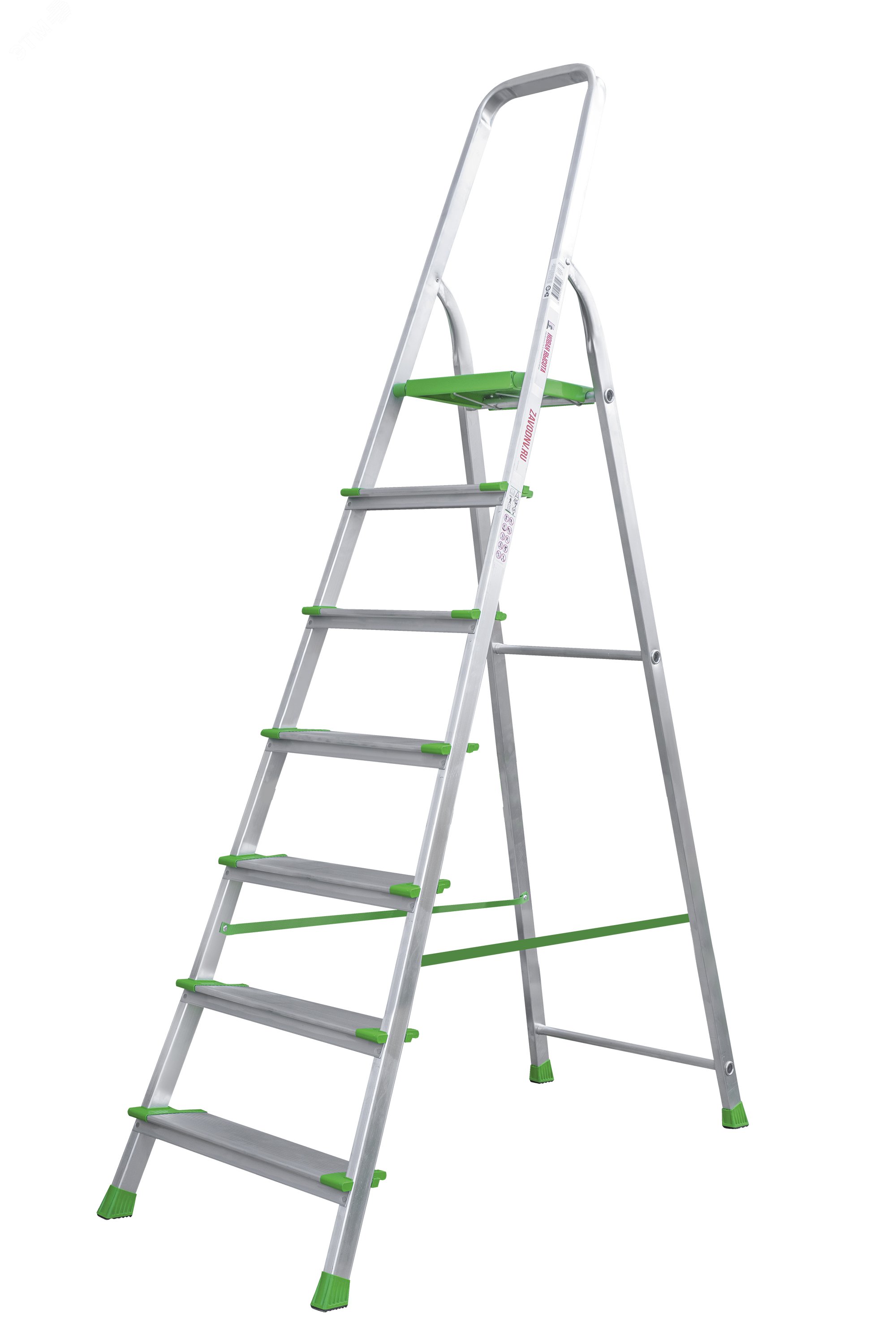 Изображение товара Стремянка алюминиевая NV 2117 с 7 ступенями и площадкой 255х255 мм