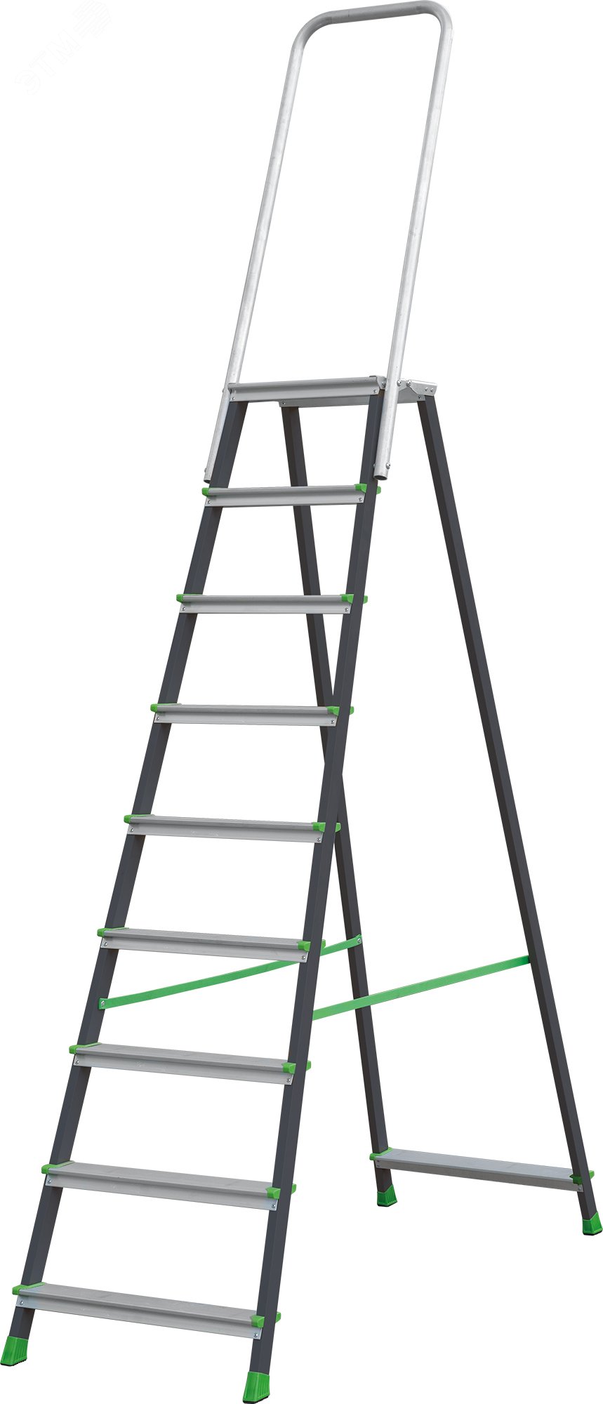Изображение товара Стремянка стальная/алюминиевая NV 2136, 1х9 ступеней 80 мм, площадка 350х260 мм, дуга безопасности 800 мм (шт) Изображение товара Стремянка стальная/алюминиевая NV 2136, 1х9 ступеней 80 мм, площадка 350х260 мм, дуга безопасности 800 мм (шт)