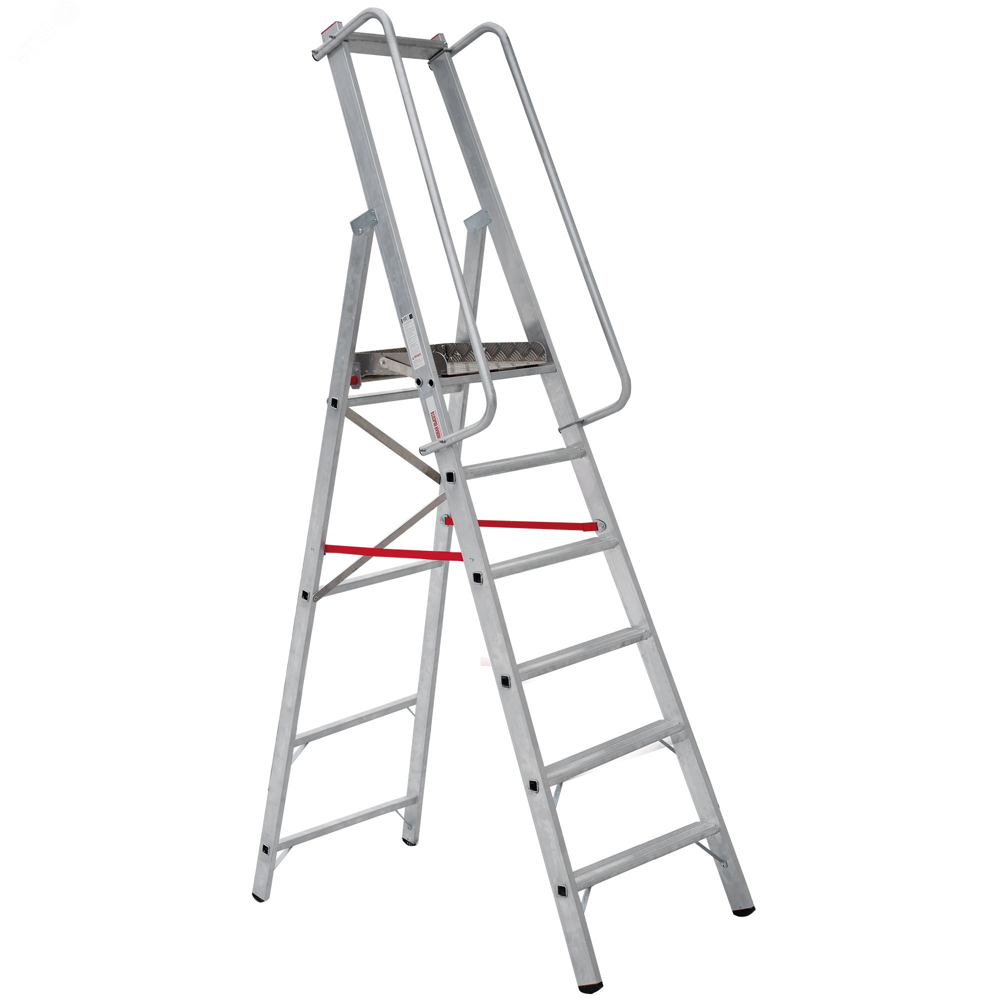 Изображение товара Алюминиевая стремянка NV 5170 6 ступеней рабочая высота 3.58 м профессиональная