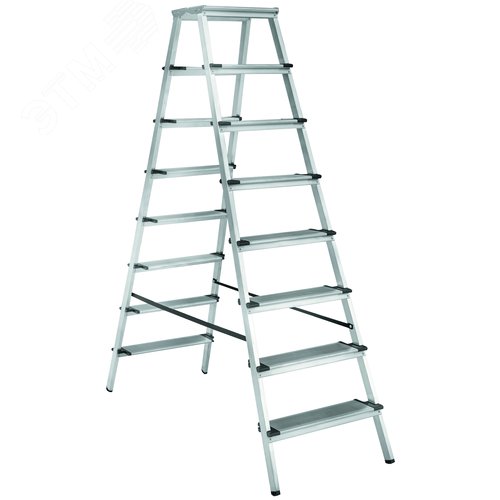 Изображение товара Стремянка алюминевая двухсторонняя NV 1127, 2х8 ступеней 130 мм, площадка 350х260 мм (шт)