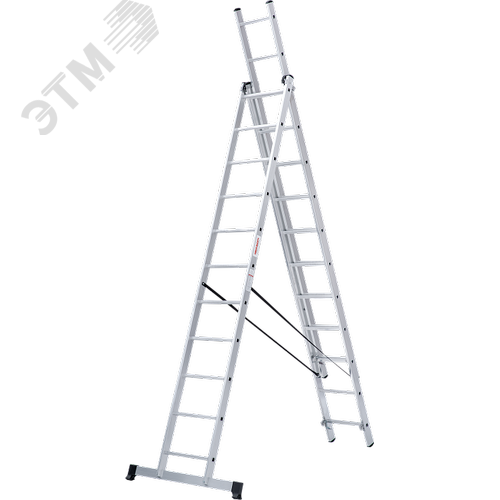 Изображение товара Лестница алюминиевая трёхсекционная NV 1230, 3х11 перекладин (шт)