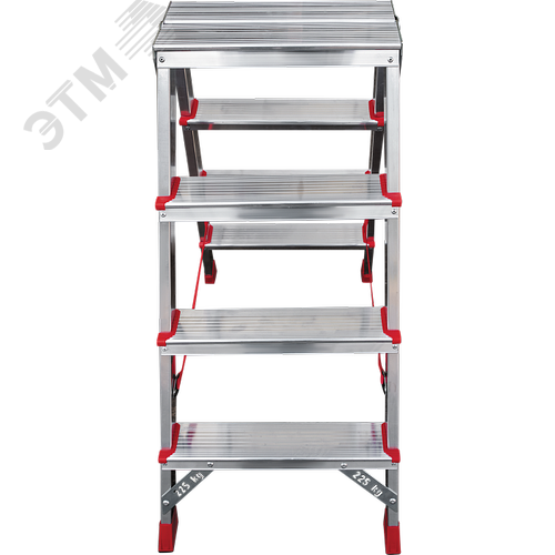 Изображение товара Стремянка алюминиевая двухсторонняя NV 3120, 2х4 ступеней 80 мм (шт)