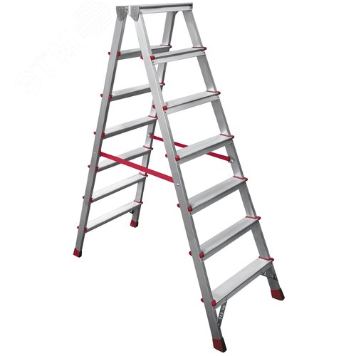 Изображение товара Стремянка алюминиевая двухсторонняя NV 3120, 2х7 ступеней 80 мм (шт)