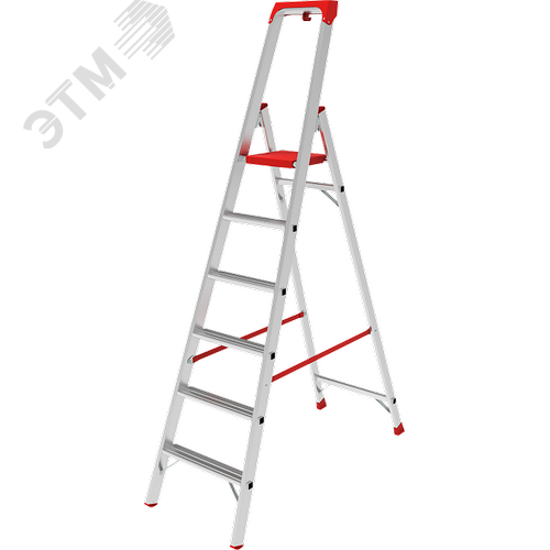 Изображение товара Стремянка алюминиевая NV 5115, 1х6 развальцованных ступеней 80 мм, органайзер (шт)