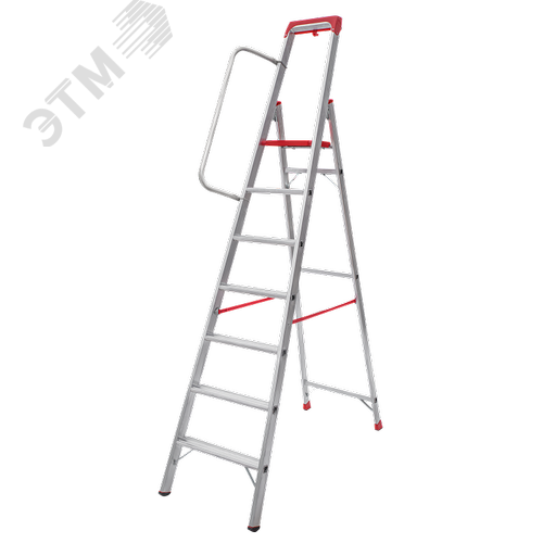 Изображение товара Стремянка алюминиевая NV 5115, 1х7 развальцованных ступеней 80 мм, органайзер (шт)