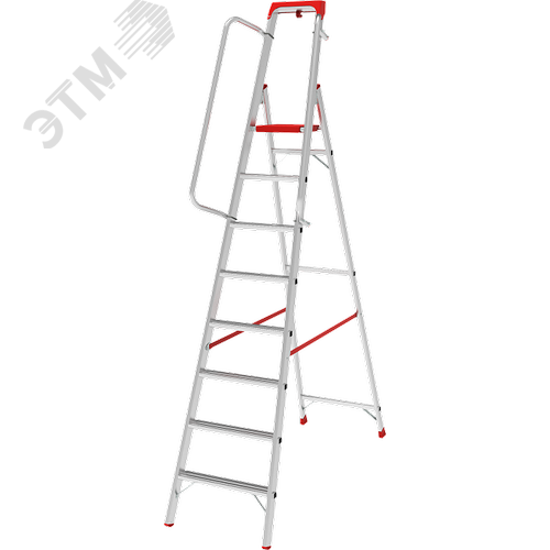 Изображение товара Стремянка алюминиевая NV 5115, 1х8 развальцованных ступеней 80 мм, органайзер (шт)