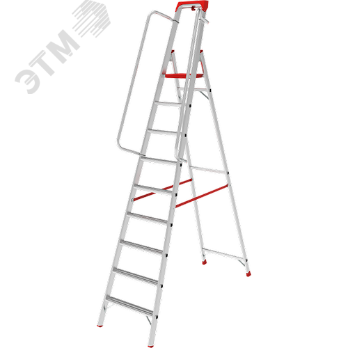 Изображение товара Стремянка алюминиевая NV 5115, 1х9 развальцованных ступеней 80 мм, органайзер (шт)