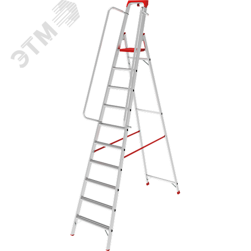 Изображение товара Стремянка алюминиевая NV 5115, 1х10 развальцованных ступеней 80 мм, органайзер (шт)