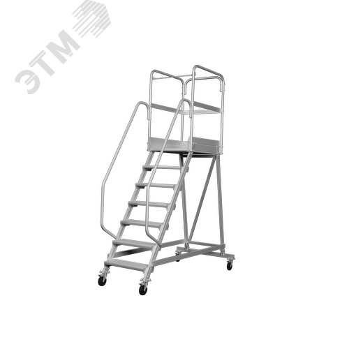 Изображение товара Лестница-подмости передвижная односторонняя с платформой NV 5511, 1х7 ступеней 200 мм, траверса (шт)