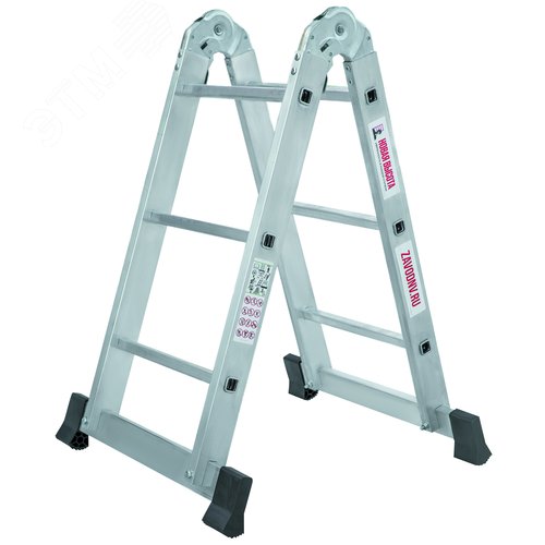 Изображение товара Лестница шарнирная алюминиевая двухсекционная NV 1317, 2х3 перекладин, ширина 400 мм (шт)