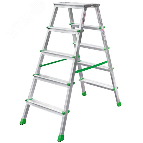 Изображение товара Стремянка алюминевая двухсторонняя NV 1120, 2х5 ступеней 80 мм (шт)