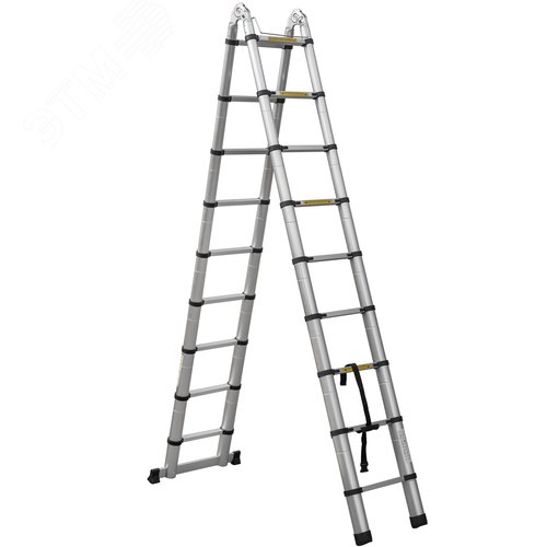 Изображение товара Лестница телескопическая шарнирная ал. двухсекционная 5,6 м 2311 ТЛ, 2х9 перекладин (шт)