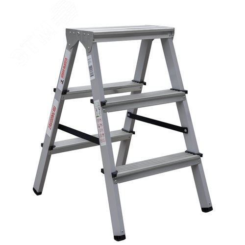 Изображение товара Стремянка стальная двухсторонняя NV 1160, 2х3 ступеней 70 мм (шт)