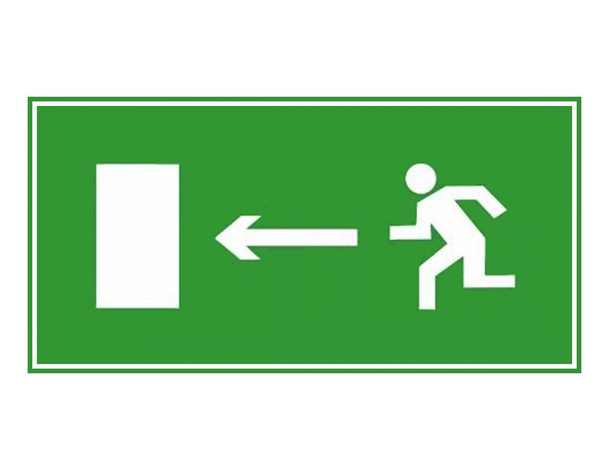 Знак эвакуационный ЭП03 Налево'' 140x280 мм