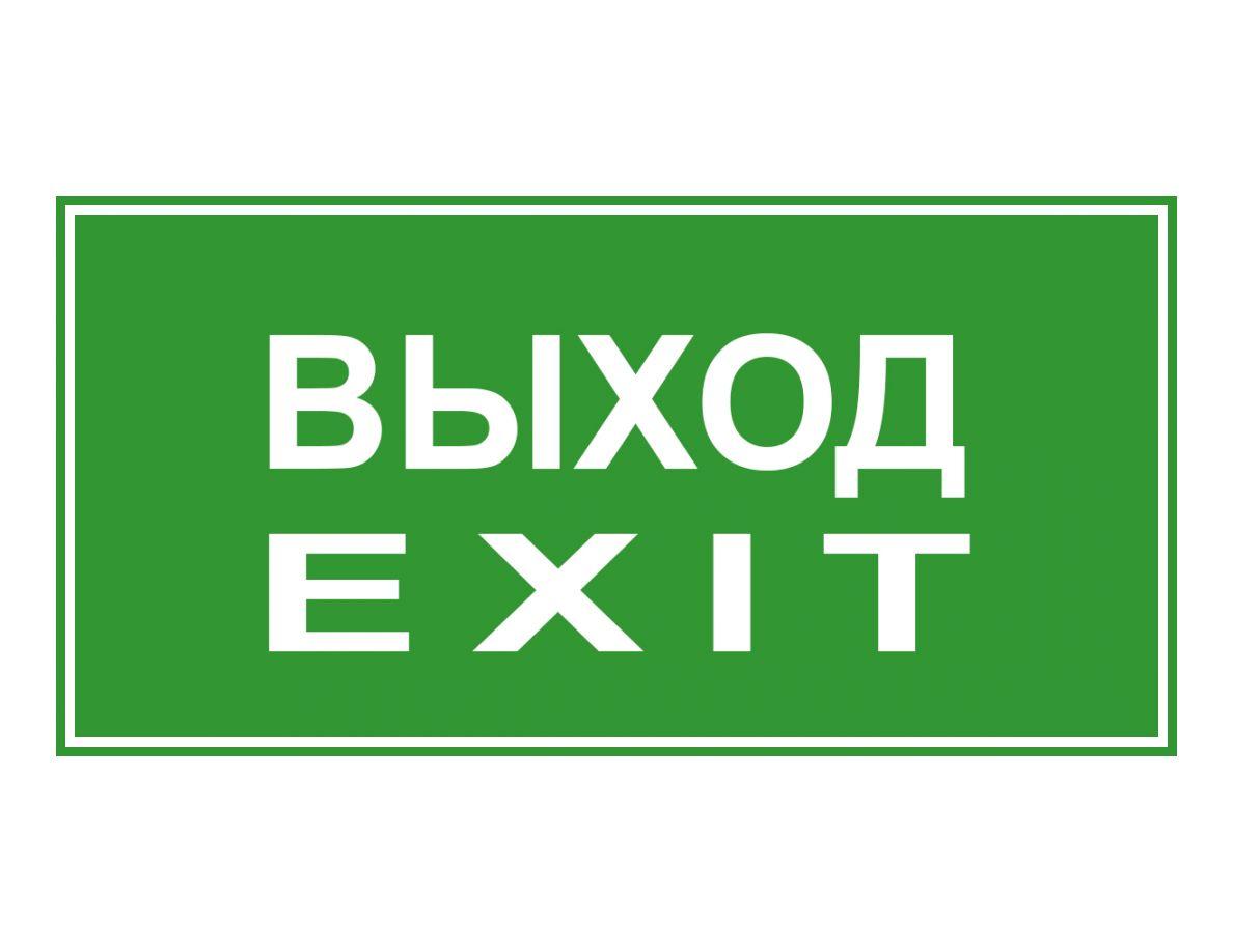 Пиктограмма ЭП18 ВЫХОД/EXIT 140x280 мм 5000K G2