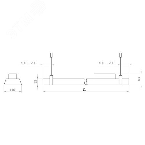 Светильник TLGS08 OL ECP T, LED (5400 лм, 4000 K, Ra80+), IP20 - фото 2