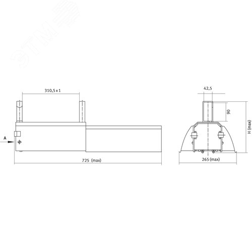 Светильник ЖСП30Ру-400-015У5 подвес ригель узкий - фото 2