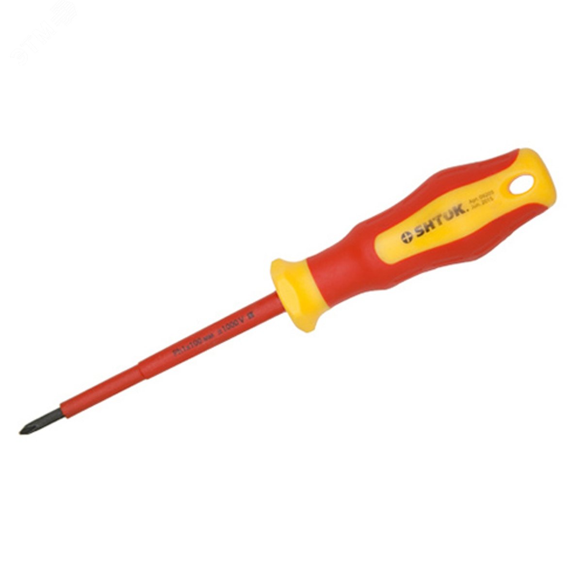 Изображение товара Крестовая диэлектрическая отвертка SHTOK 1000В Ph1x100 мм