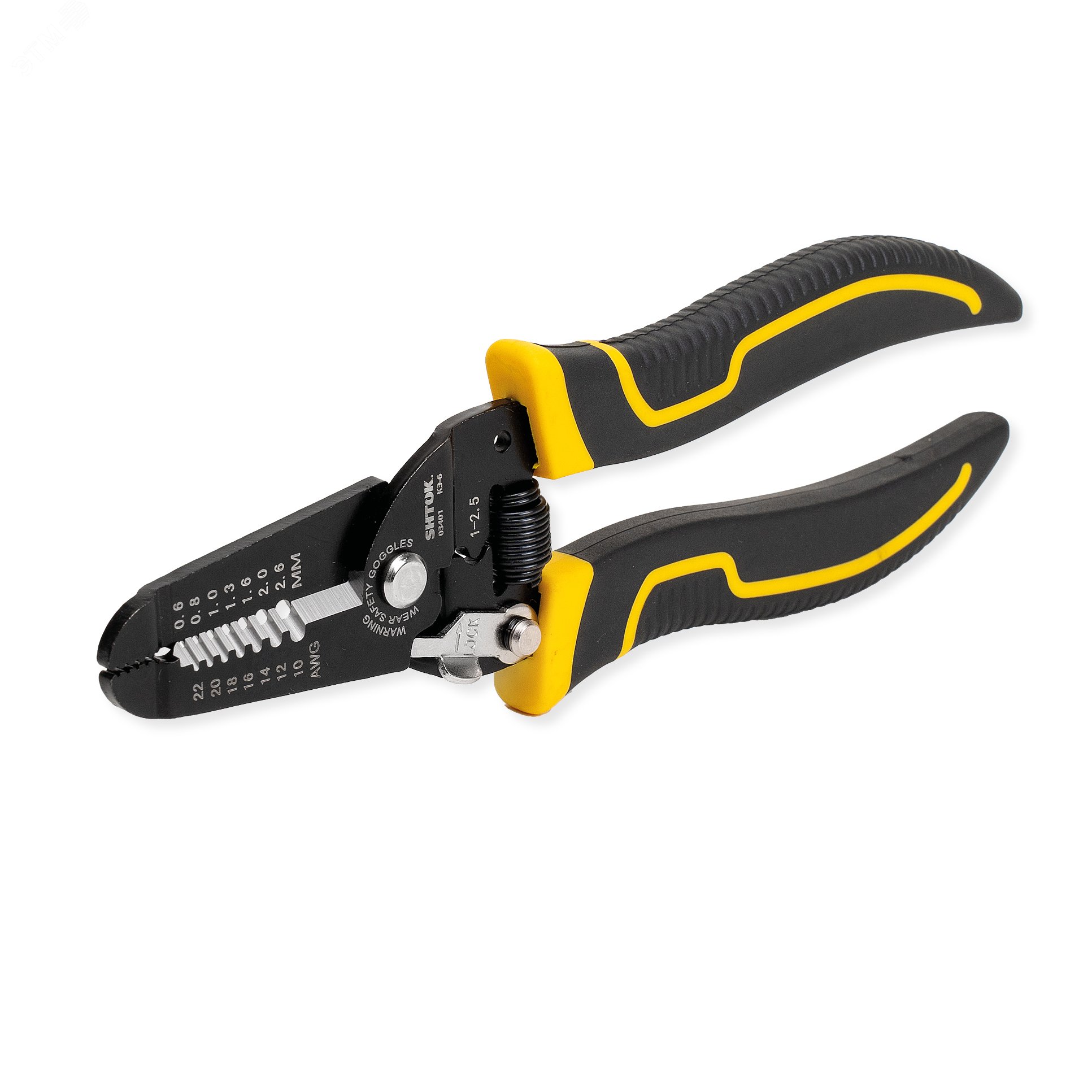 Изображение товара Электромонтажные клещи SHTOK КЭ-6 для снятия изоляции и резки проводов