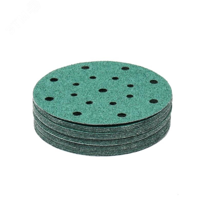 Изображение товара Круг шлифовальный Polyester Film Sandpaper Р40 150 мм 17 отверстий 25 шт упаковка
