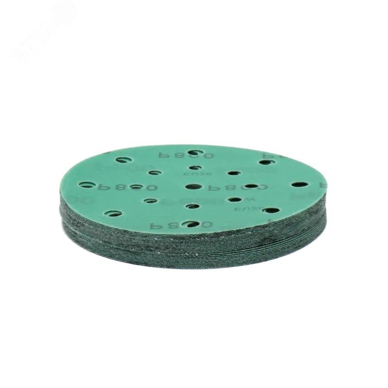 Изображение товара Круг абразивный шлифовальный Polyester Film Sandpaper R800 150мм 17 отверстий 25шт