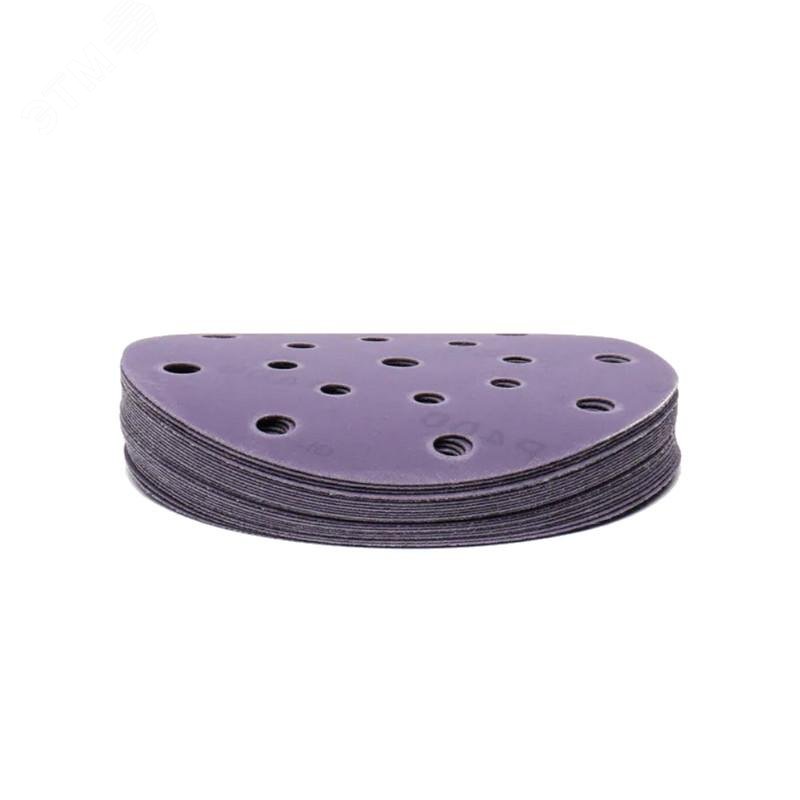 Изображение товара Круг шлифовальный абразивный Purple Sandpaper Р400 150 мм 17 отверстий 25шт