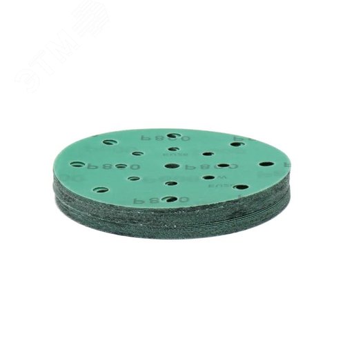 Изображение товара Круг абразивный шлифовальный под липучку Polyester Film Sandpaper Р800 (150мм, 17 отверстий, 25шт) (упак)