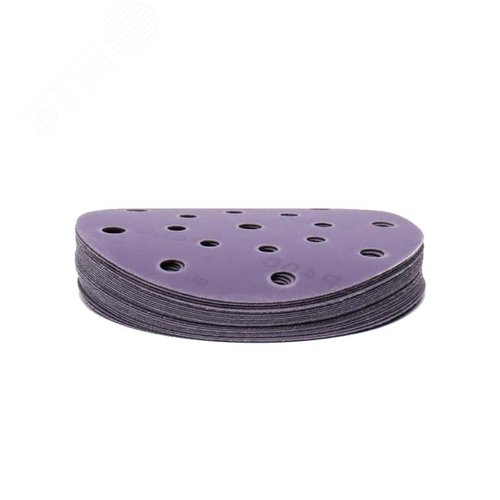 Изображение товара Круг абразивный шлифовальный под липучку Purple Sandpaper auto Р400 (150мм, 17 отверстий, 25шт) (упак)