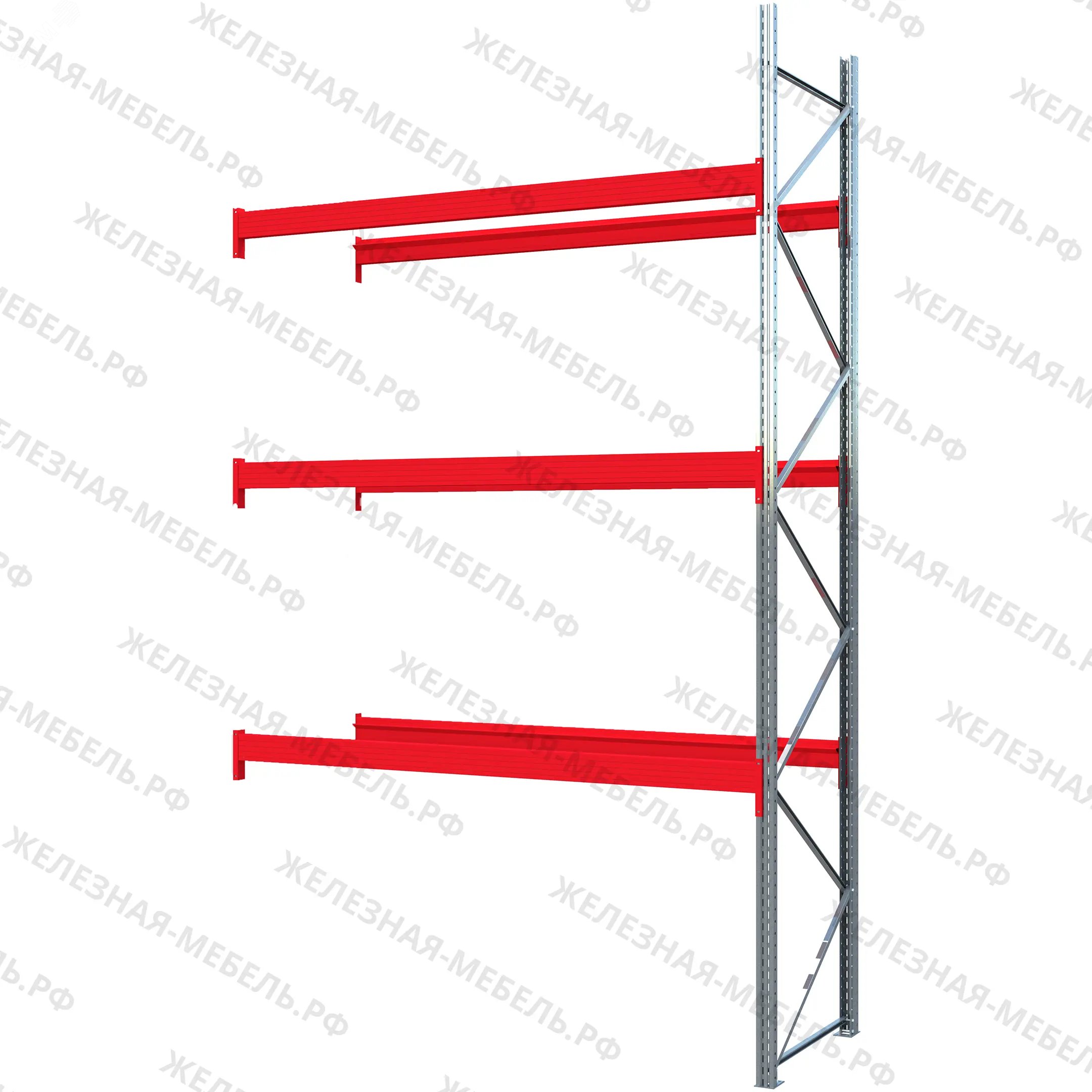 Изображение товара Дополнительная секция Стеллаж грузовой СТСМ 4500х2700х1000 с 3 ярусами