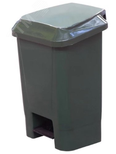 Изображение товара Контейнер мусорный 30 литров полимерный с педалью, пакетодержателем, зеленый (шт)