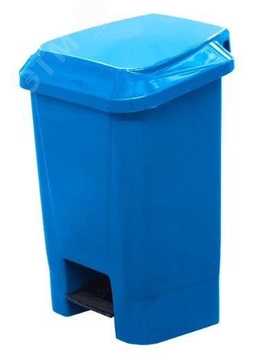 Изображение товара Мусорный контейнер 30 литров полипропилен с педалью голубой