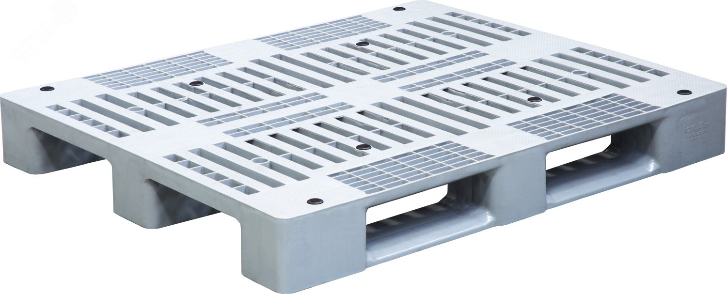 Изображение товара Паллет 1200х800х150 пластиковый серый на трех полозьях