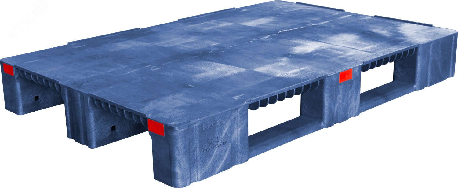 Изображение товара Паллет 1200х800х150 мм сплошной усиленный на трех полозьях синий