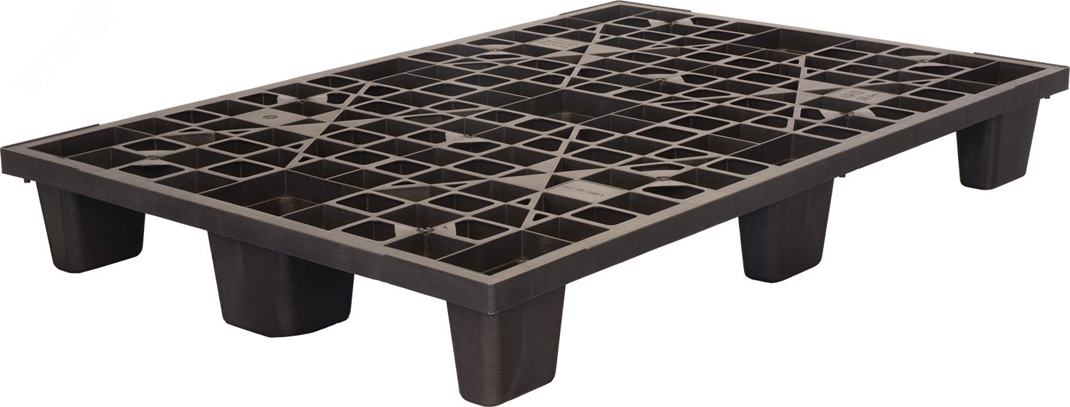 Изображение товара Паллет п/п 1200x800x160 перфорированный вкладываемый на 9 ножках черный