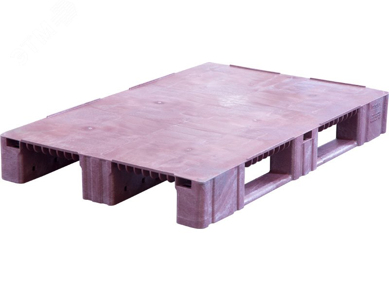 Изображение товара Пластиковый паллет 1200x800x150 мм темно-бордовый на трех полозьях