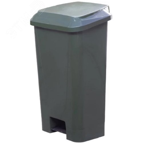 Изображение товара Контейнер мусорный 80 литров полимерный с педалью, пакетодержателем, зеленый (шт)