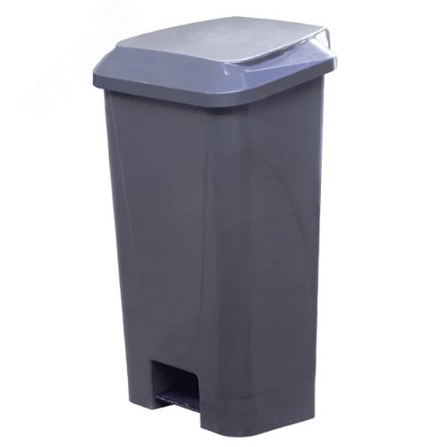 Изображение товара Контейнер мусорный 80 литров полимерный с педалью, пакетодержателем, серый (шт)