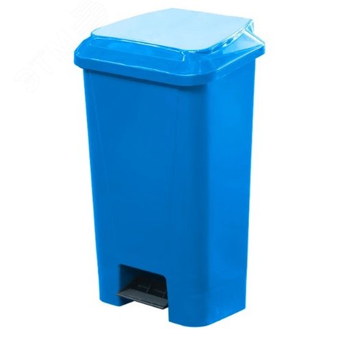 Изображение товара Контейнер мусорный 60 литров полимерный с педалью, пакетодержателем, голубой (шт)