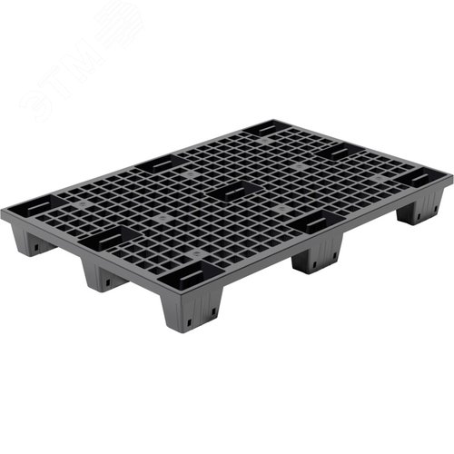 Изображение товара Паллет 1200х800х140 перфорированный, вкладываемый, на ножках, цвет черный (шт)