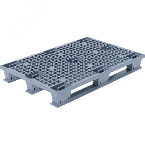 Изображение товара Паллет п/э 1200х800х150 перфорированный, на 3 полозьях цвет серый (шт)