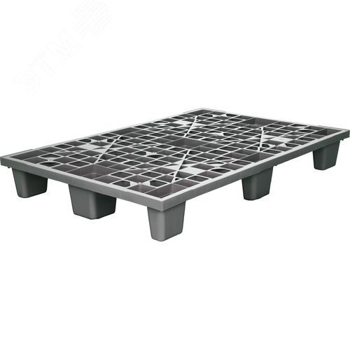 Изображение товара Паллет 1200х800х160 мм ,перфорированный 9 ножек, вкладываемый, серый (шт)