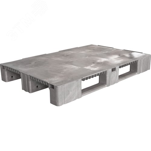 Изображение товара Паллет 1200х800х150 мм ,сплошной на трех полозьях, серый (шт)