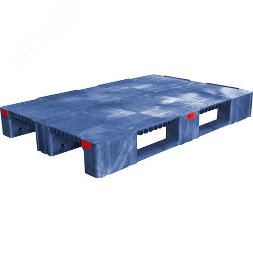 Изображение товара Паллет 1200х800х150 мм ,усиленный сплошной на трех полозьях, синий (шт)