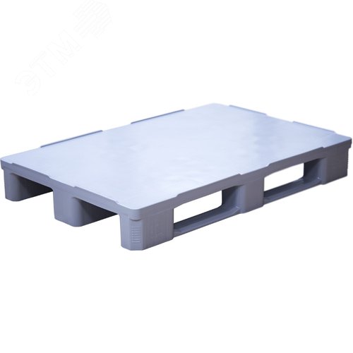 Изображение товара Паллет 1200х800х160 мм ,cплошной на трех полозьях, гигиенический, серый (шт)