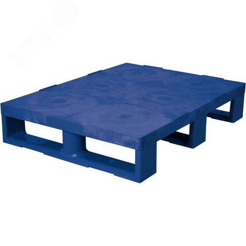 Изображение товара Паллет 800х600х150 мм ,сплошной на трех полозьях, синий (шт)