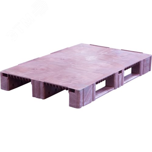 Изображение товара Паллет п/э 1200x800х150 сплошной, на трех полозьях, цвет темно-бордовый (шт)